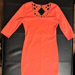 Alloy Apparel Salmon Body Con Mini/Midi Dress